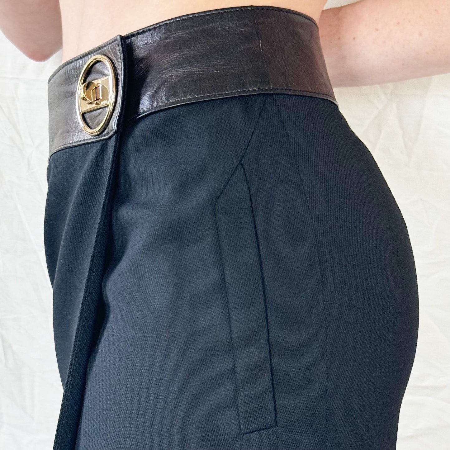 Gucci - FW 1996 Gold Buckle Skirt Icarus Vintage