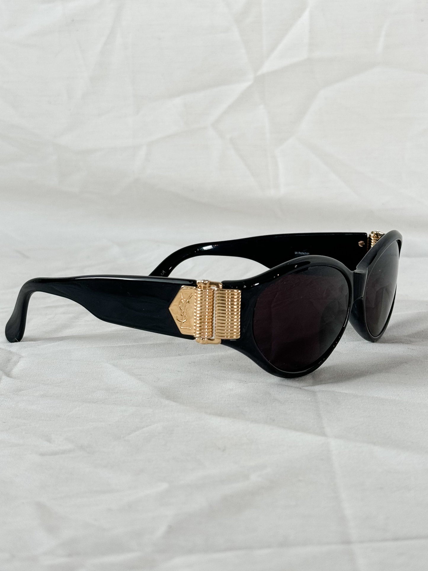 Yves Saint Laurent Gold Oval Sunnies Icarus Vintage