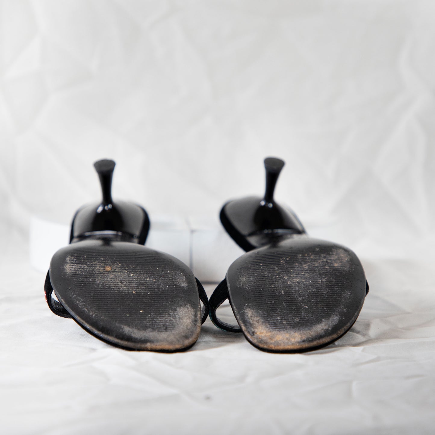 Dolce & Gabbana 90's Beaded Velvet Kitten Heels Icarus Vintage