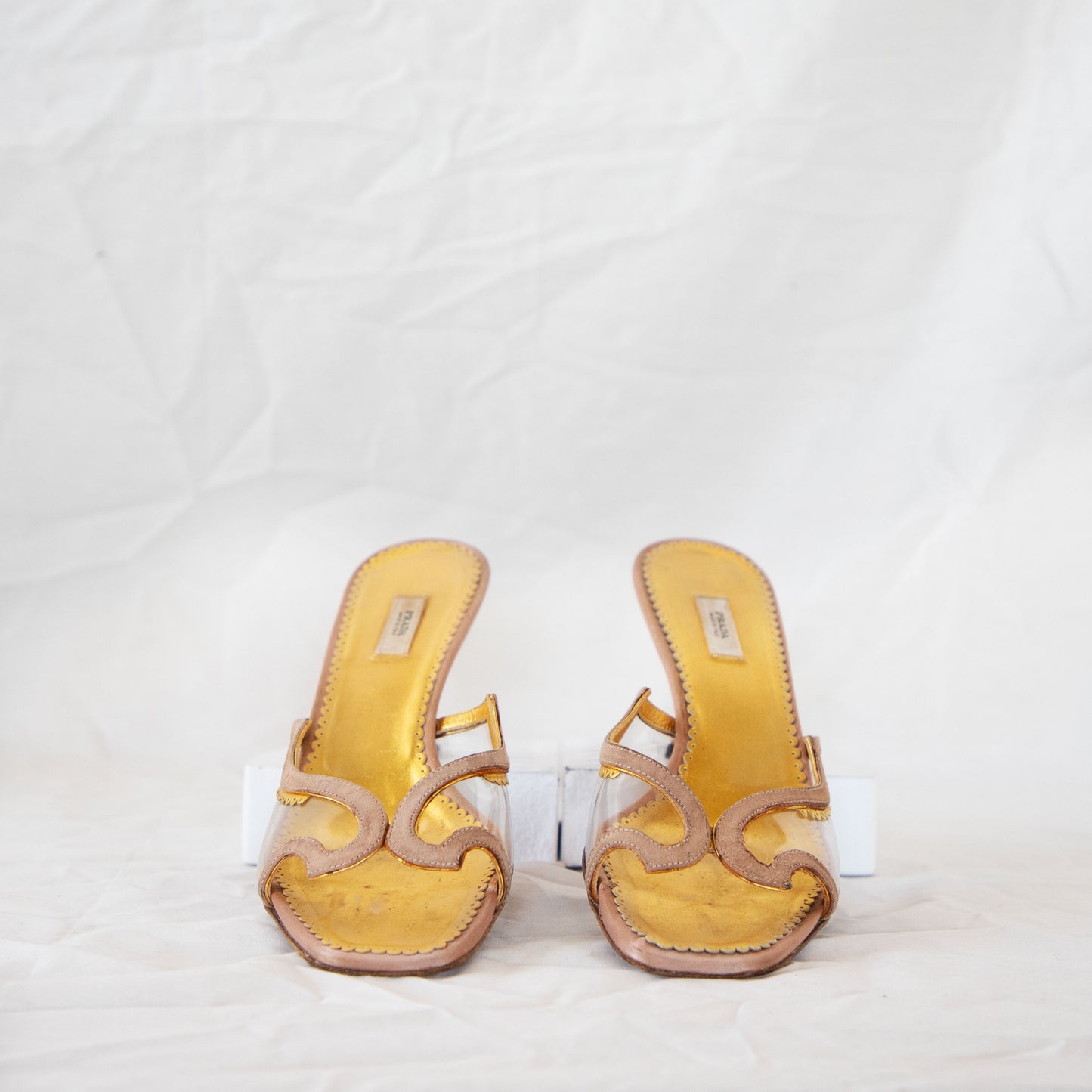 Prada 2000's Transparent Kitten Heels Icarus Vintage