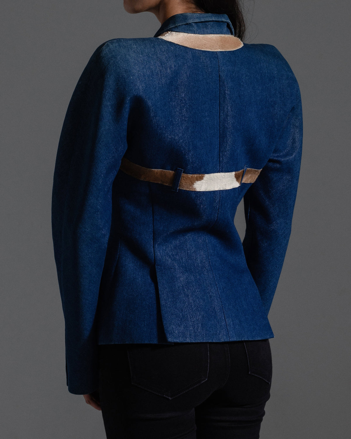 Alexander McQueen Fall 1997 Runway Denim and Ponyhair Blazer Icarus Vintage