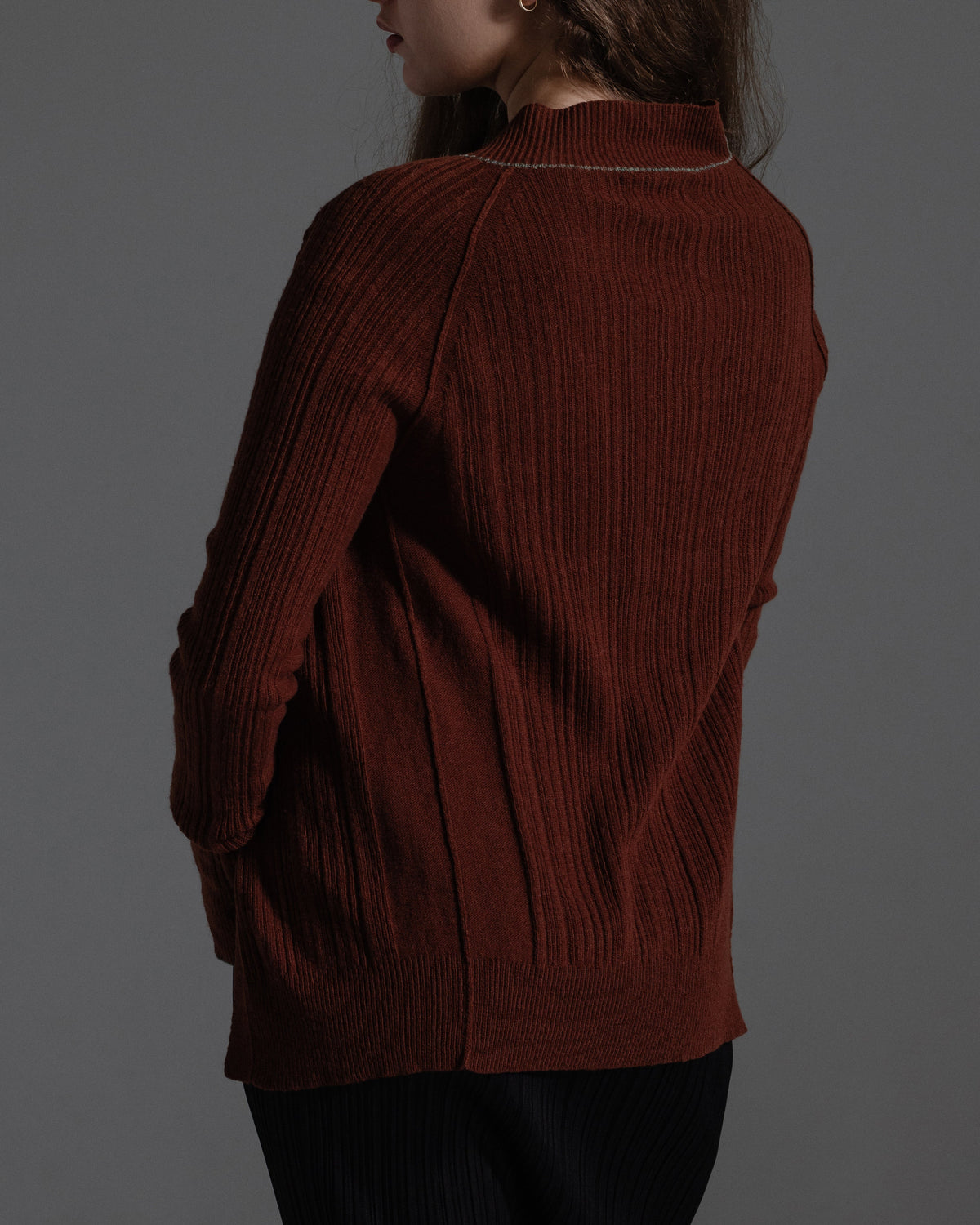 Yohji Yamamoto Y's Brown Knit Cardigan w/ Asymmetrical Collar Icarus Vintage