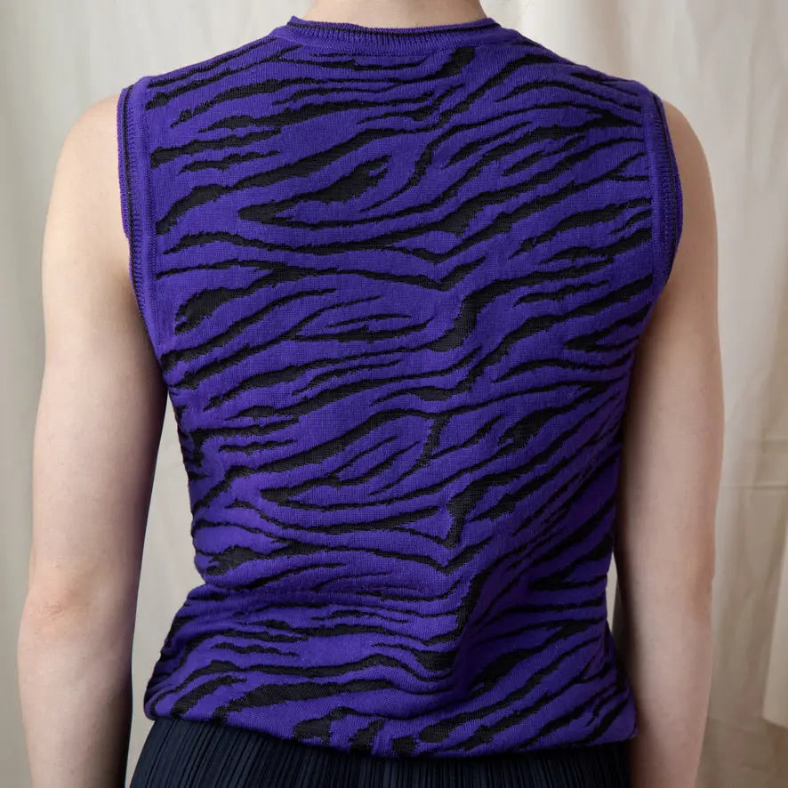 Versace 1980's Zebra Sweater Vest Icarus Vintage