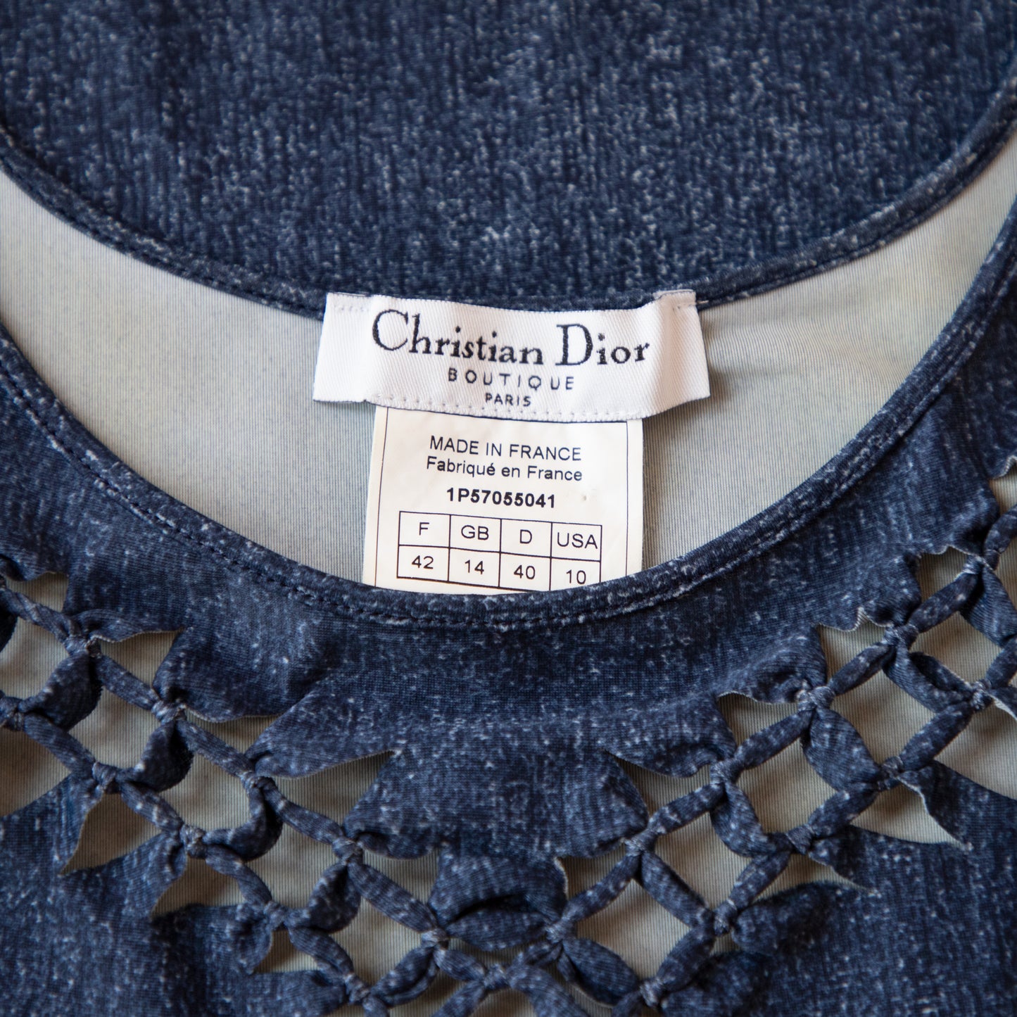 Dior SS 2001 Denim Print Cutout Tank 300.00 Icarus Vintage