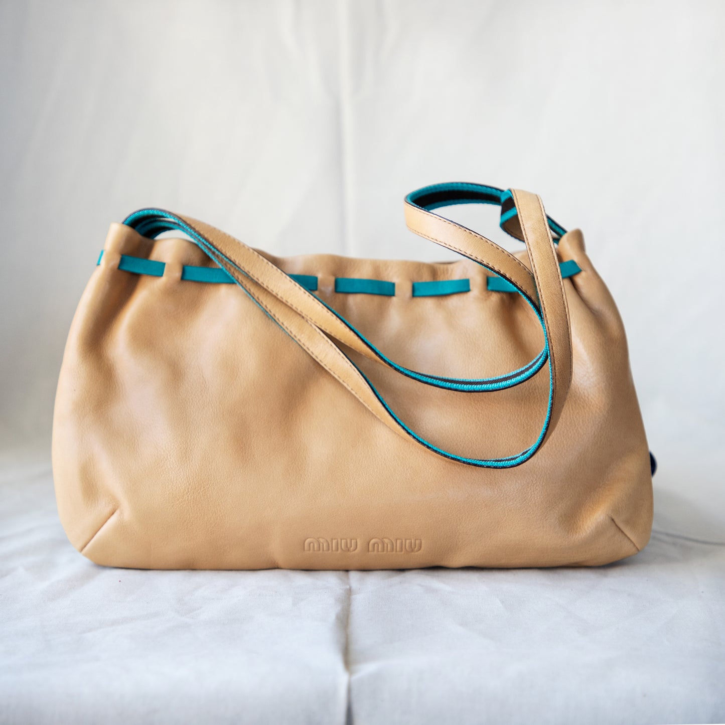Miu Miu SS 1999 Tan Bow Bag 435.00 Icarus Vintage