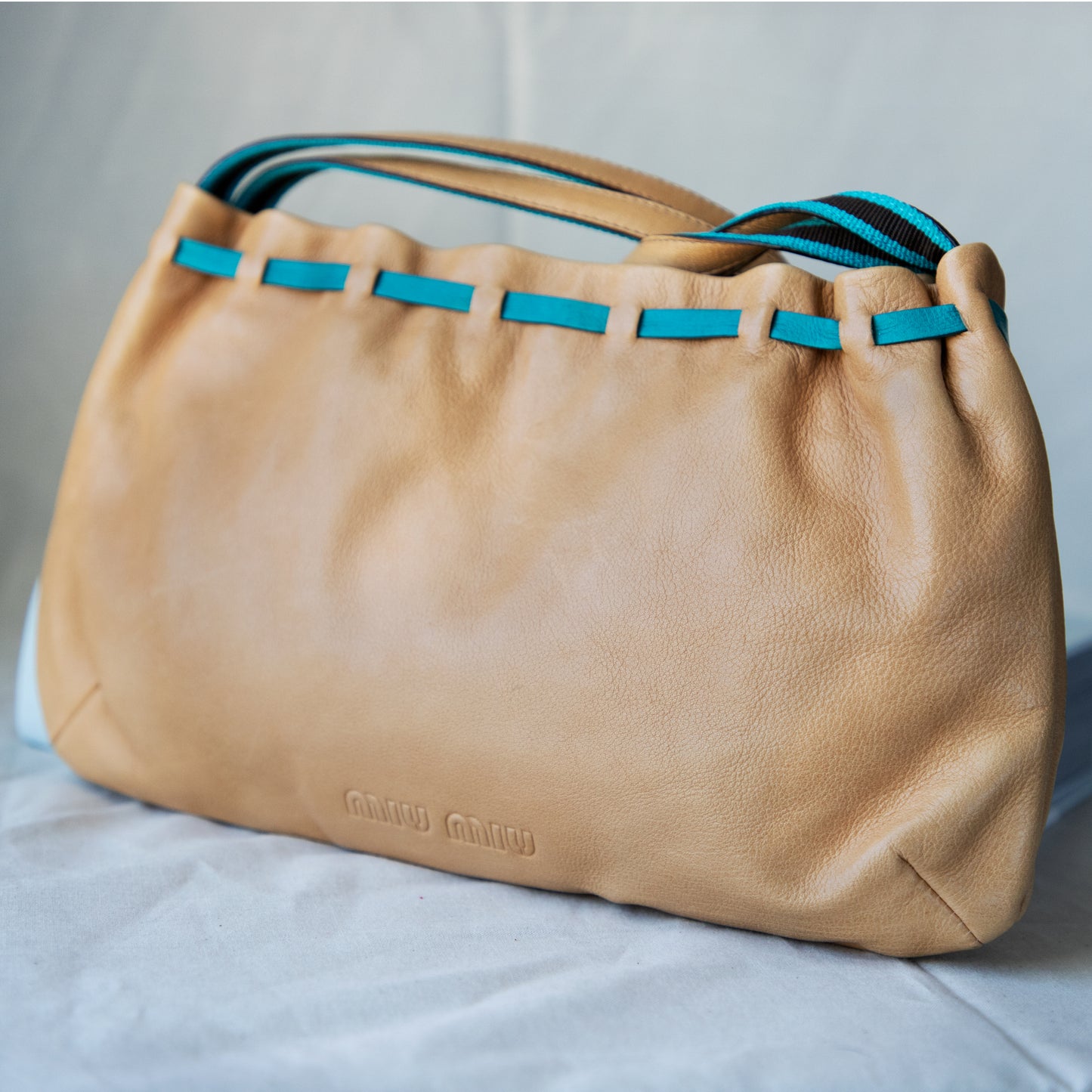 Miu Miu SS 1999 Tan Bow Bag 435.00 Icarus Vintage