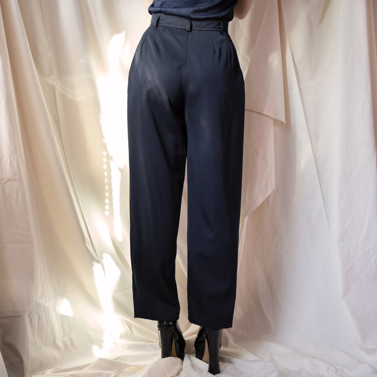 YSL Rive Gauche 90's Double Pleated Navy Trousers 175.00 Icarus Vintage