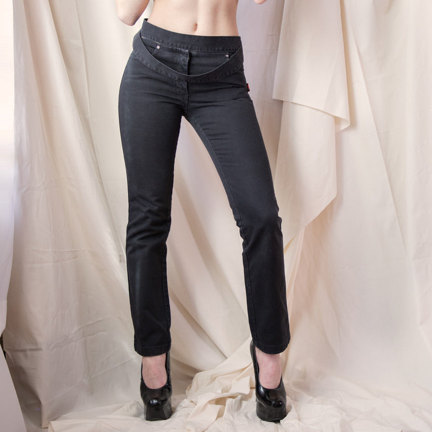Jean Paul Gaultier 90's Jeans Low Rise Bondage Jeans 275.00 Icarus Vintage