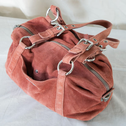 Prada Suede Peach Shoulder Bag  Icarus Vintage