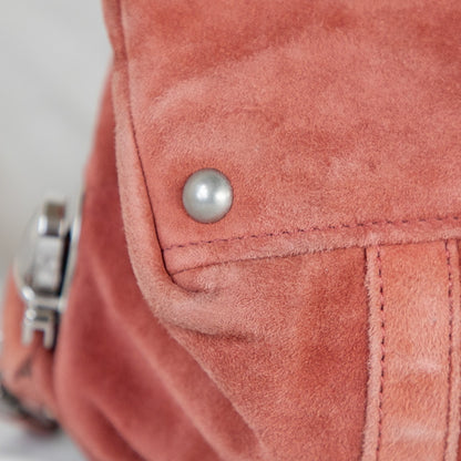 Prada Suede Peach Shoulder Bag  Icarus Vintage