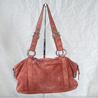 Prada Suede Peach Shoulder Bag  Icarus Vintage