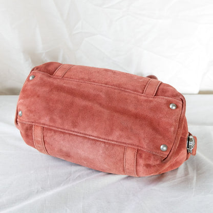 Prada Suede Peach Shoulder Bag  Icarus Vintage