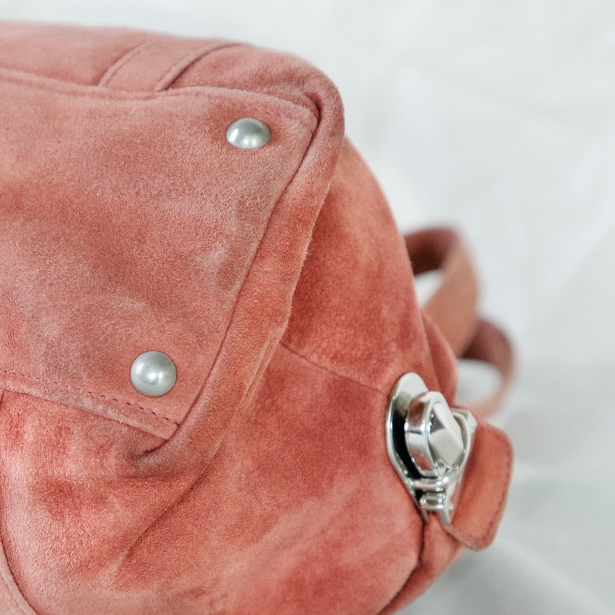 Prada Suede Peach Shoulder Bag  Icarus Vintage