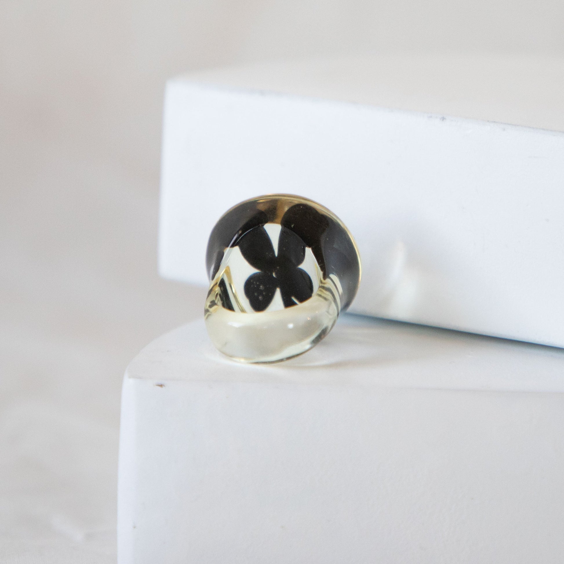 Chanel Four Leaf Clover Resin Ring  Icarus Vintage