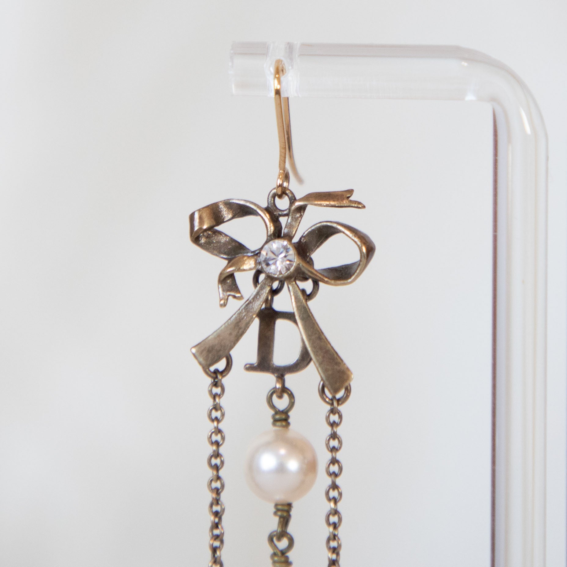 Dior Bow Pearl Earrings  Icarus Vintage