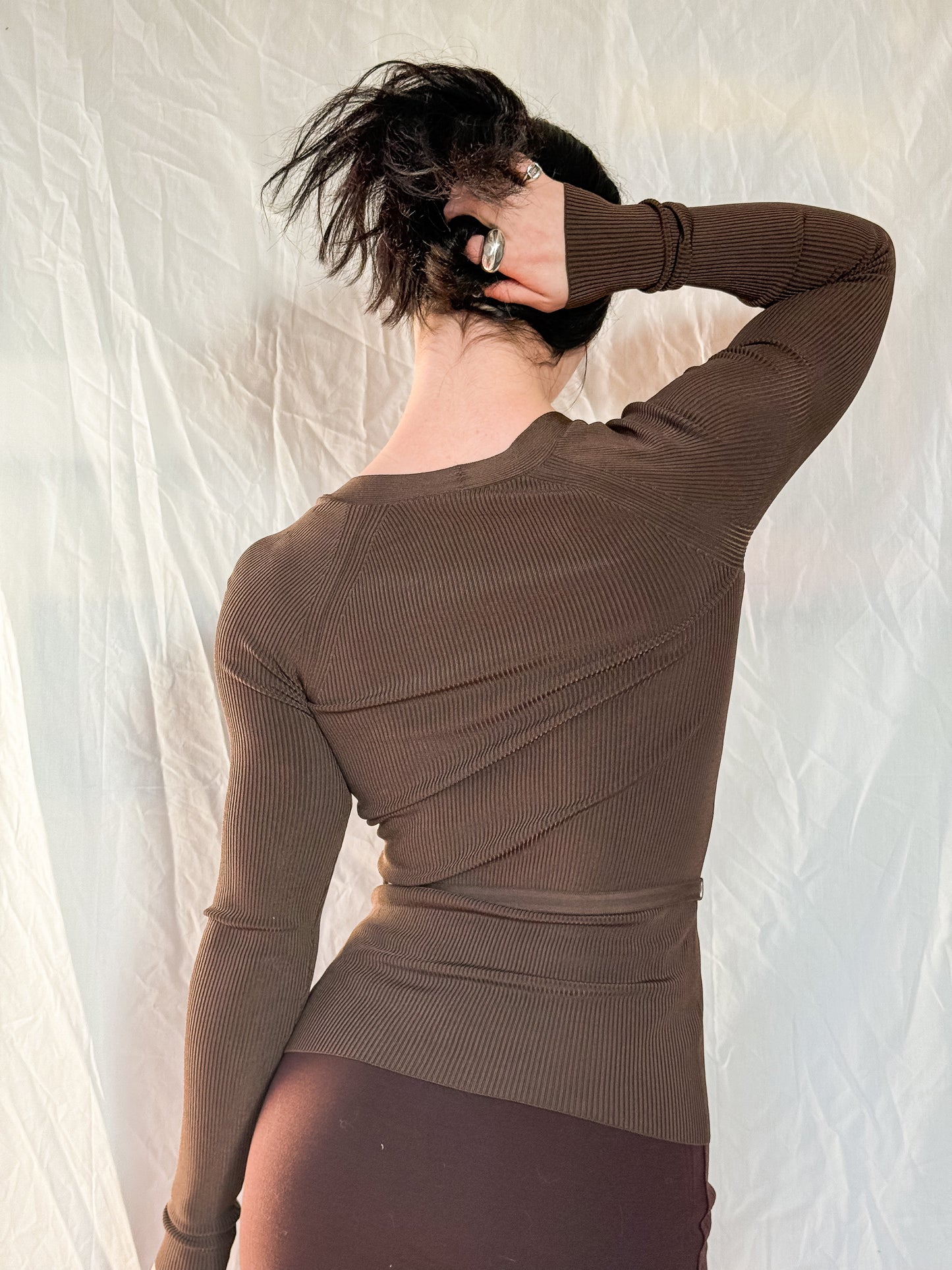 Gucci Brown Knit Top with 'GG' Belt  Icarus Vintage