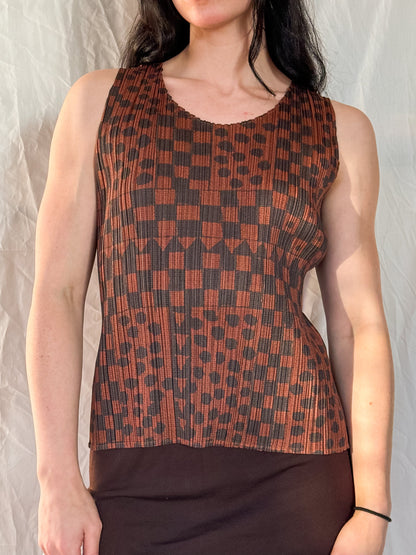 Issey Miyake Pleats Please 1999  Printed Tank  Icarus Vintage