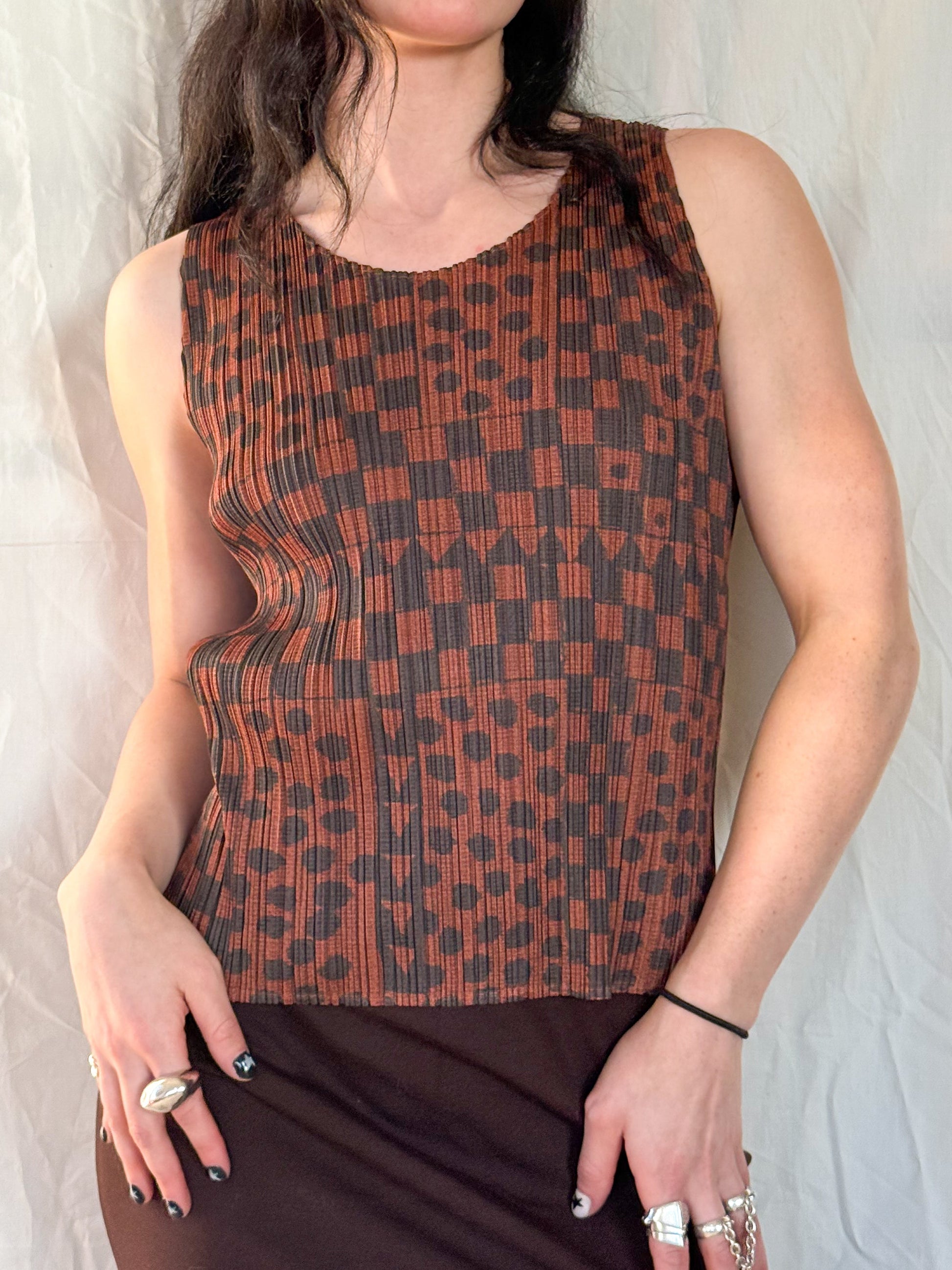 Issey Miyake Pleats Please 1999  Printed Tank  Icarus Vintage