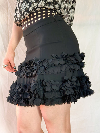 Moschino Black Ruffled Mini Skirt  Icarus Vintage