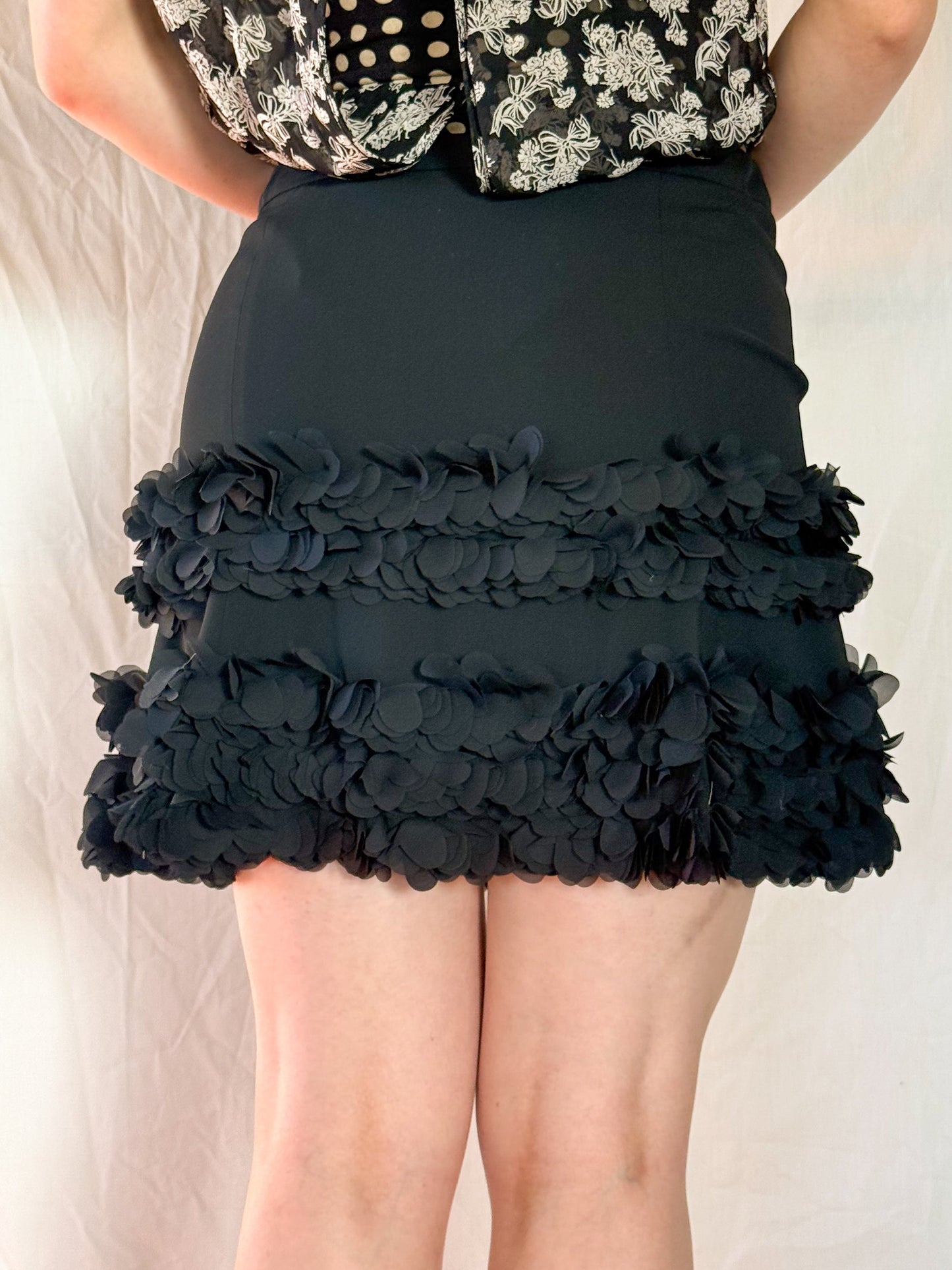 Moschino Black Ruffled Mini Skirt  Icarus Vintage
