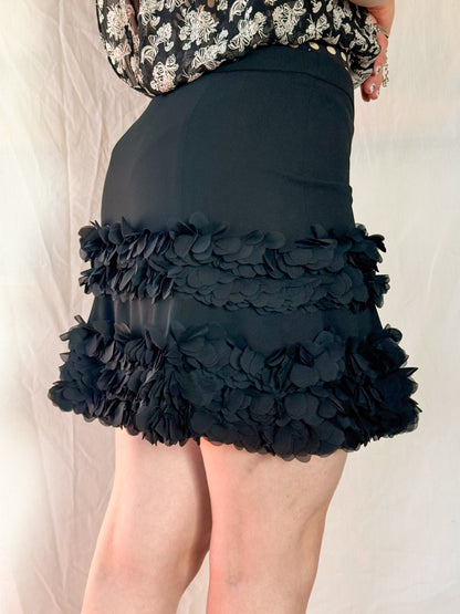 Moschino Black Ruffled Mini Skirt  Icarus Vintage