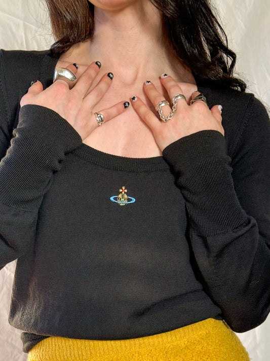 Vivienne Westwood Charcoal Orb Sweater  Icarus Vintage