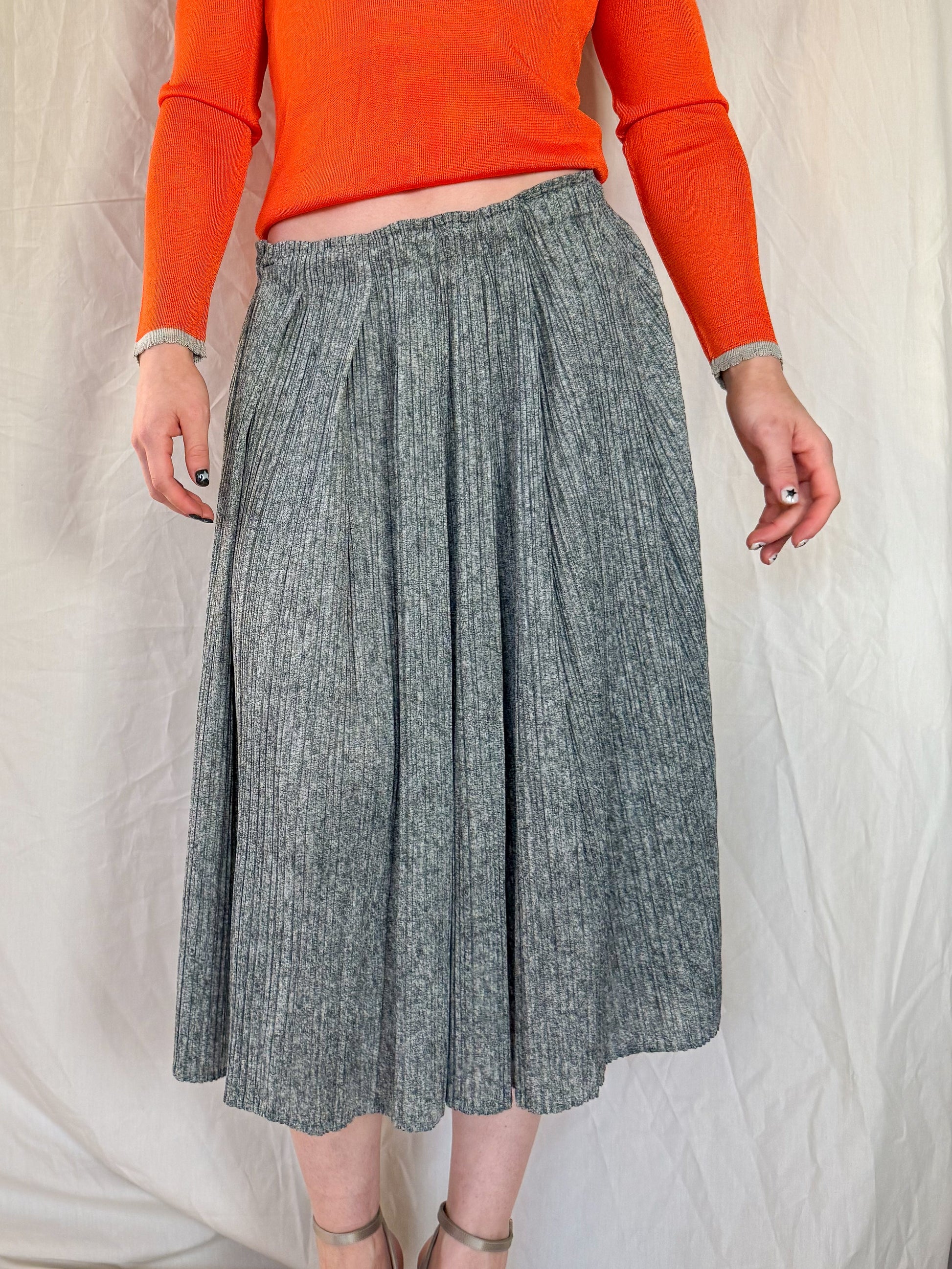 Issey Miyake Pleats Please Gray Pleated Skirt  Icarus Vintage