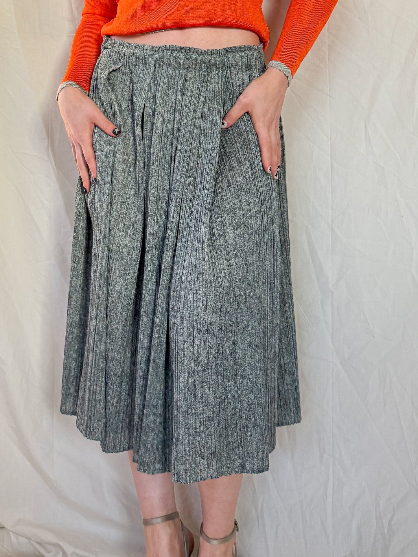 Issey Miyake Pleats Please Gray Pleated Skirt  Icarus Vintage
