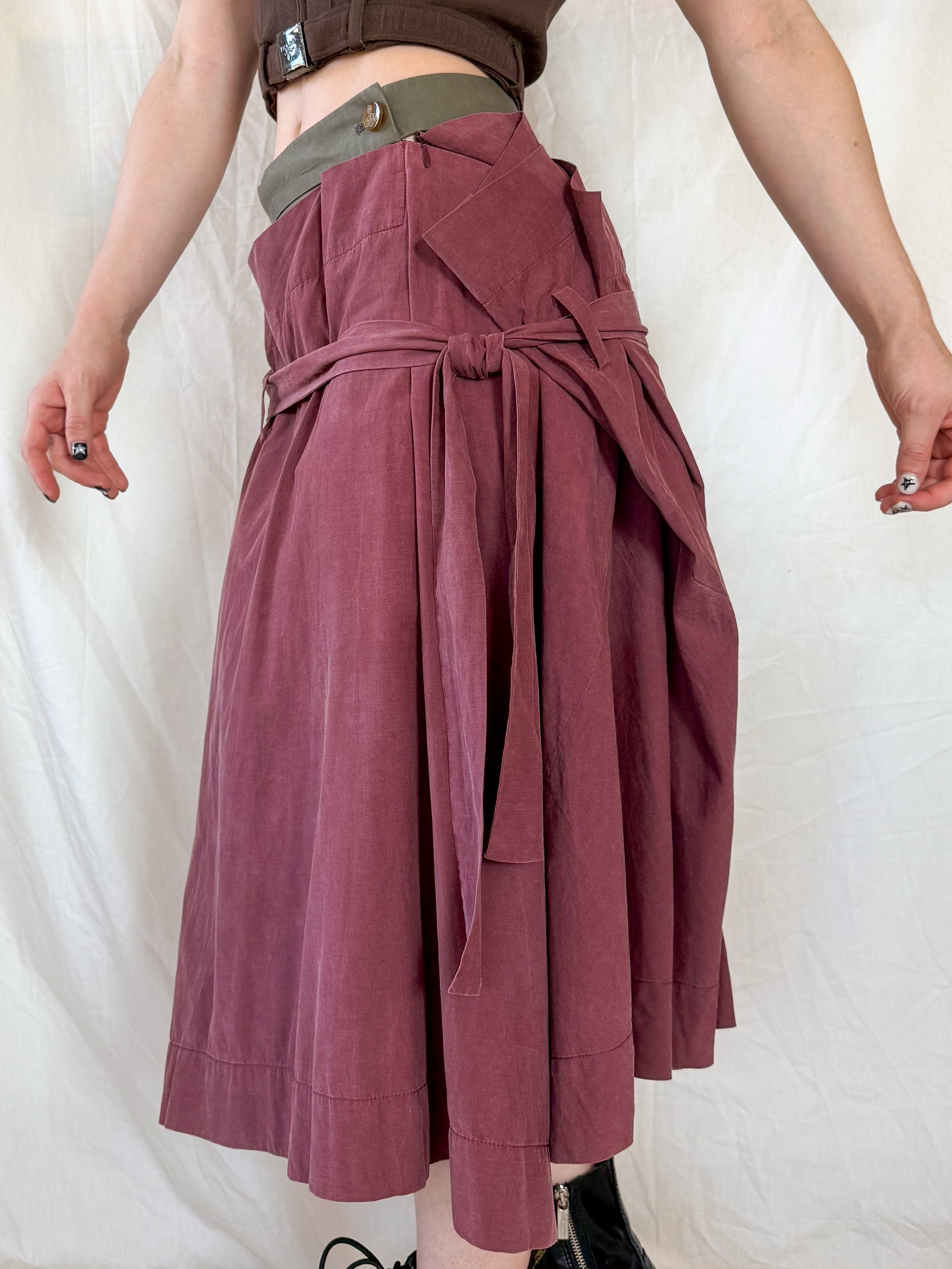 Vivienne Westwood Maroon Draped Skirt  Icarus Vintage