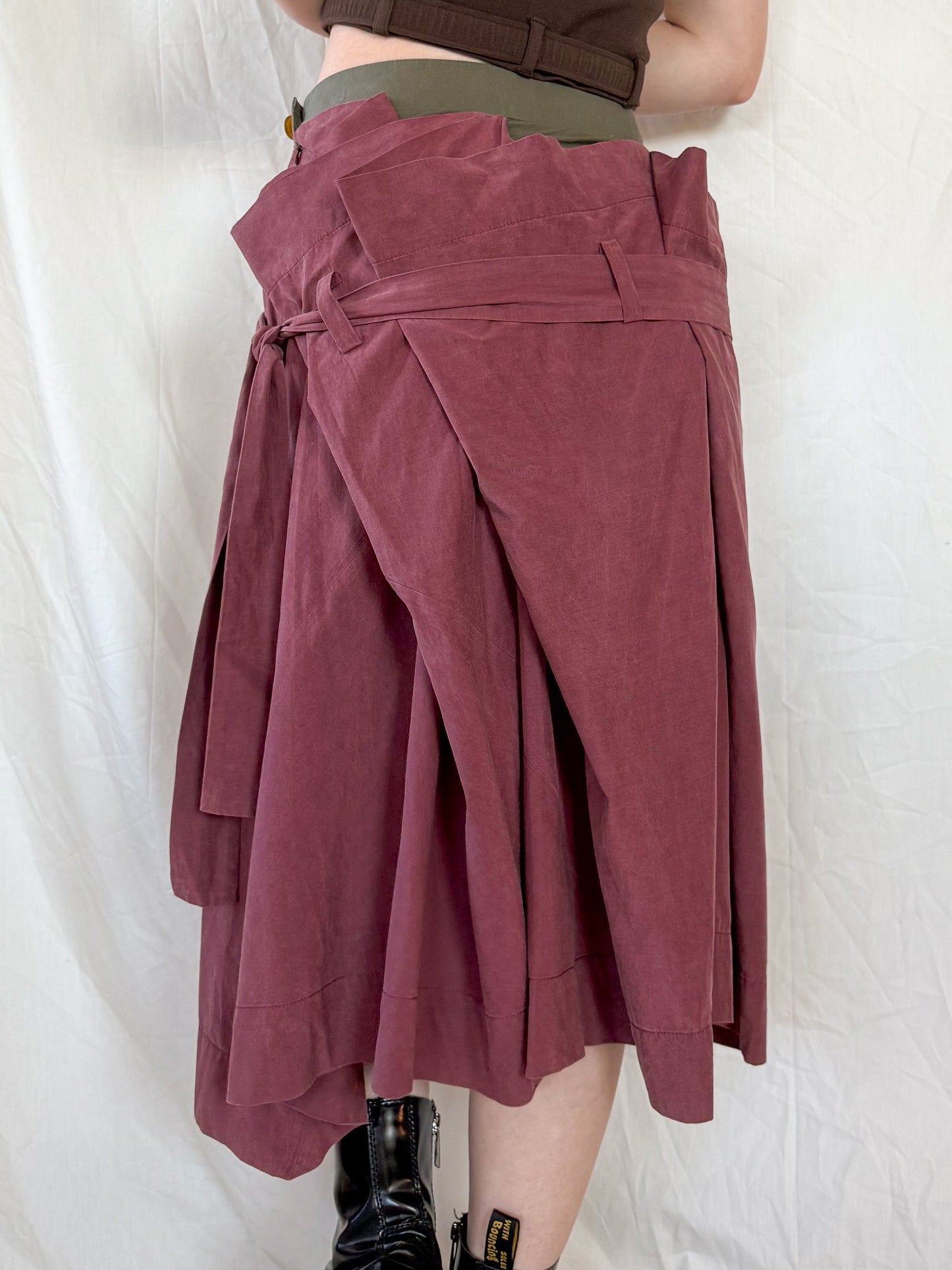 Vivienne Westwood Maroon Draped Skirt  Icarus Vintage