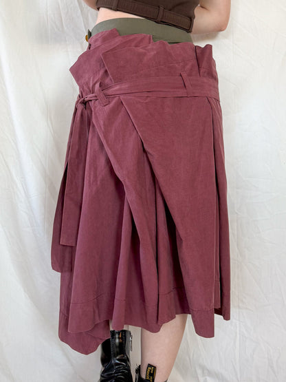 Vivienne Westwood Maroon Draped Skirt  Icarus Vintage