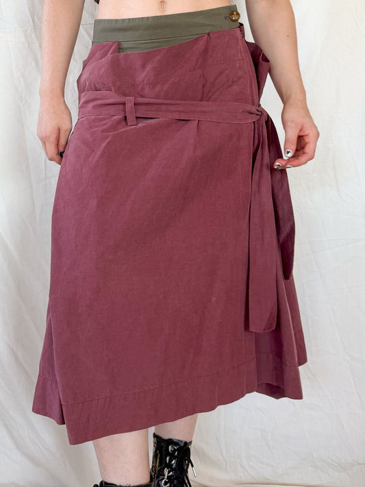 Vivienne Westwood Maroon Draped Skirt  Icarus Vintage