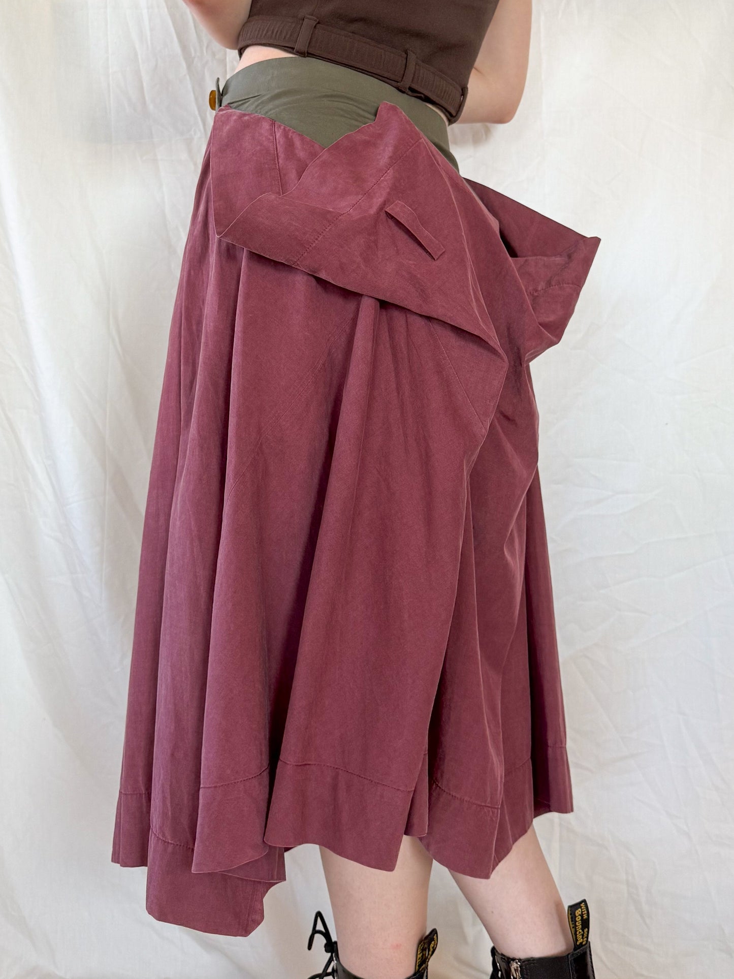 Vivienne Westwood Maroon Draped Skirt  Icarus Vintage