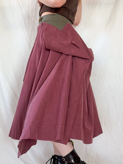 Vivienne Westwood Maroon Draped Skirt  Icarus Vintage