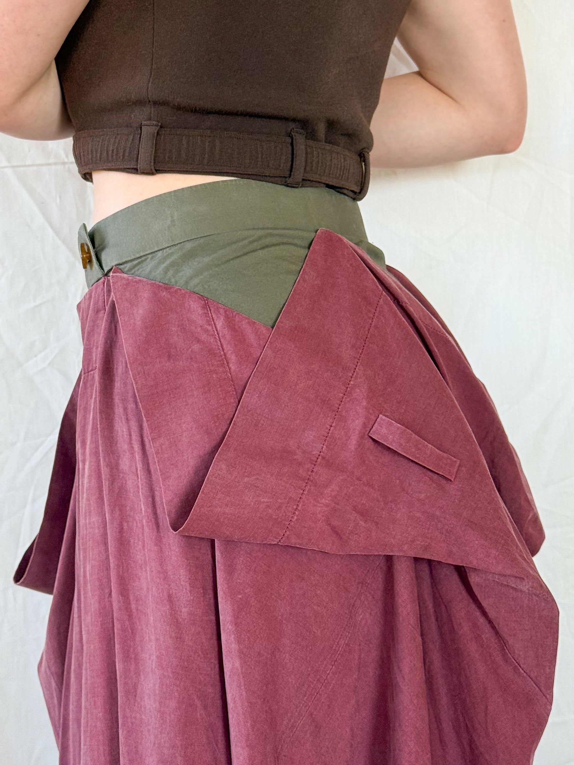 Vivienne Westwood Maroon Draped Skirt  Icarus Vintage