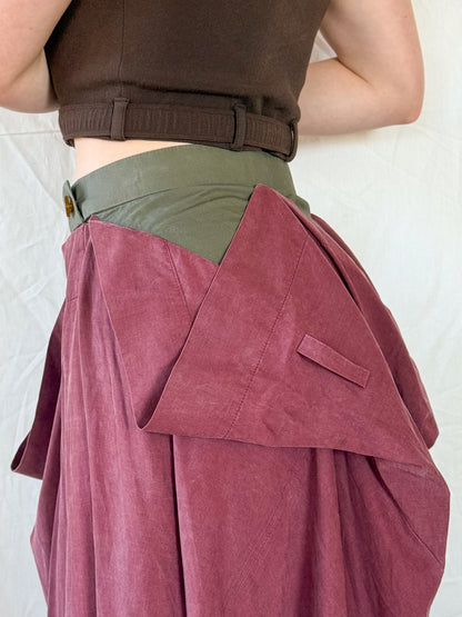 Vivienne Westwood Maroon Draped Skirt  Icarus Vintage
