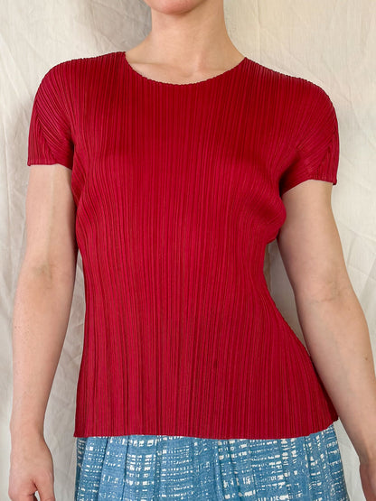 Issey Miyake Pleats Please Red Tee  Icarus Vintage