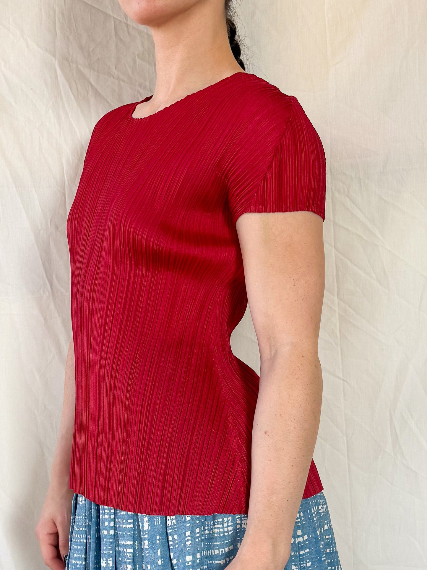 Issey Miyake Pleats Please Red Tee  Icarus Vintage