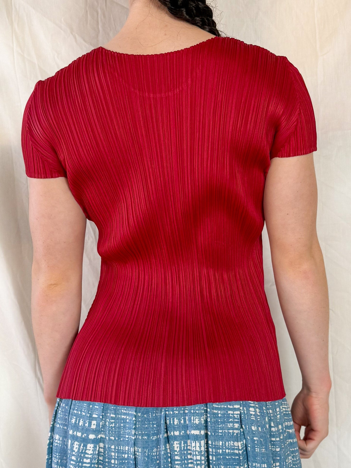 Issey Miyake Pleats Please Red Tee  Icarus Vintage