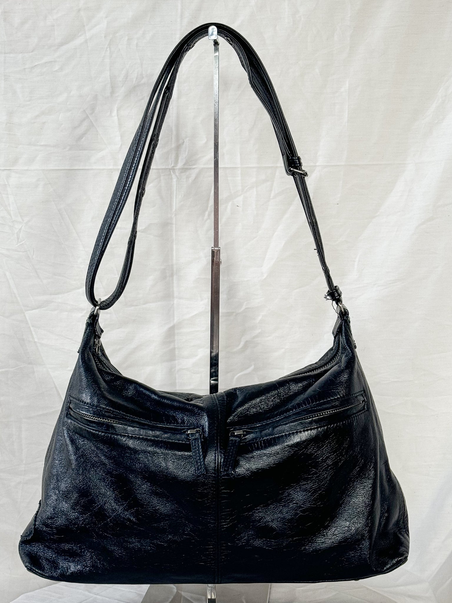 Jean Paul Gaultier Black Leather Shoulder Bag  Icarus Vintage