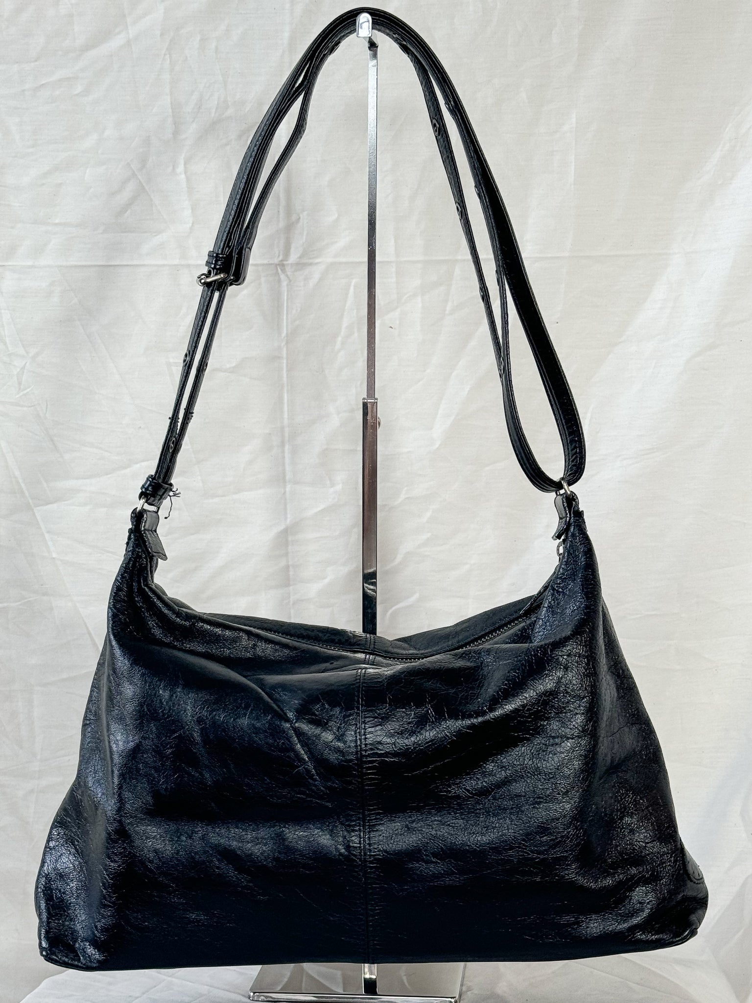 Jean Paul Gaultier Black Leather Shoulder Bag  Icarus Vintage