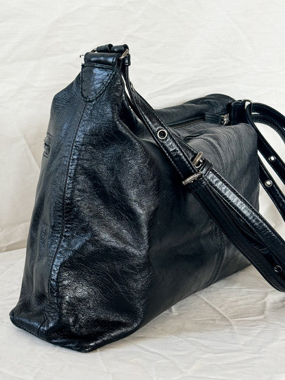 Jean Paul Gaultier Black Leather Shoulder Bag  Icarus Vintage
