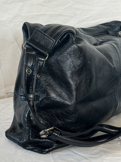 Jean Paul Gaultier Black Leather Shoulder Bag  Icarus Vintage