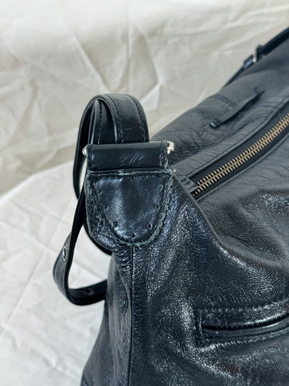 Jean Paul Gaultier Black Leather Shoulder Bag  Icarus Vintage