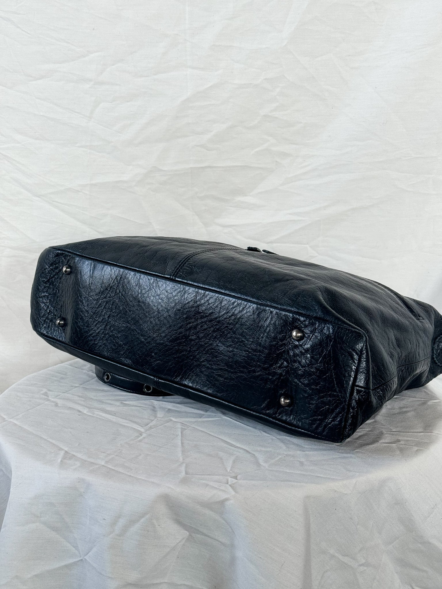 Jean Paul Gaultier Black Leather Shoulder Bag  Icarus Vintage