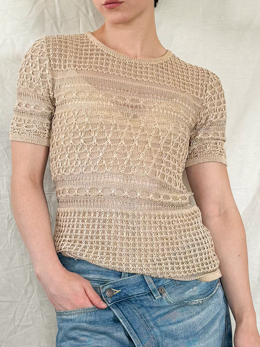 Fendi Beige Crochet Top  Icarus Vintage