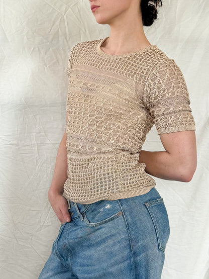 Fendi Beige Crochet Top  Icarus Vintage