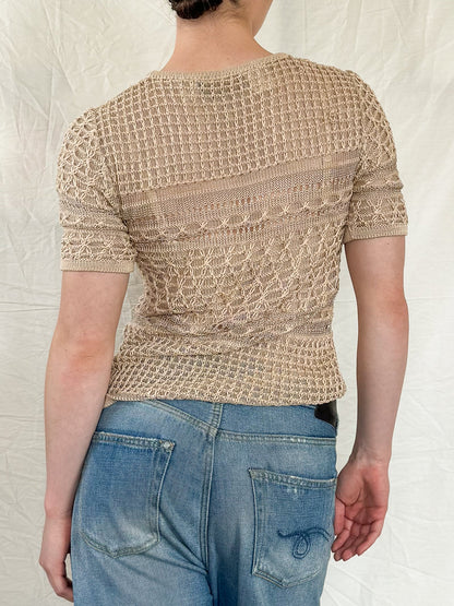 Fendi Beige Crochet Top  Icarus Vintage