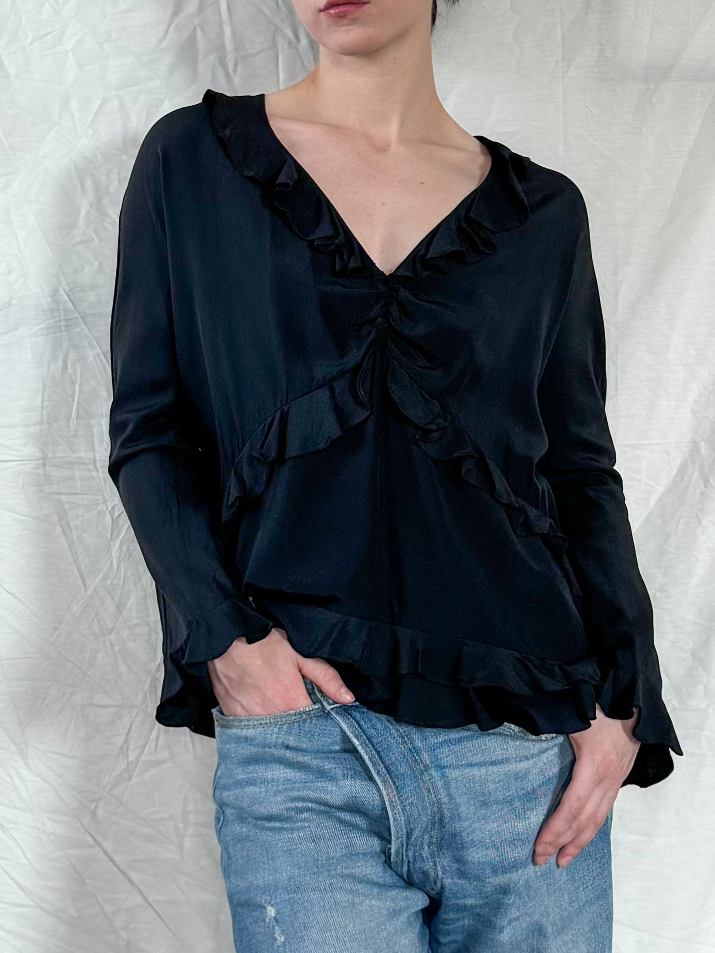 Gucci Spring 1999 Ruffle Top  Icarus Vintage