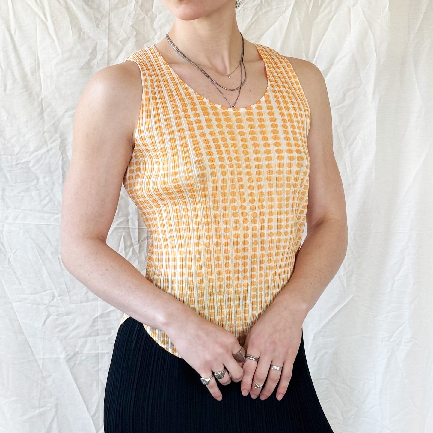 Issey Miyake Pleats Please - SS 2001 Yellow Dot Tank  Icarus Vintage